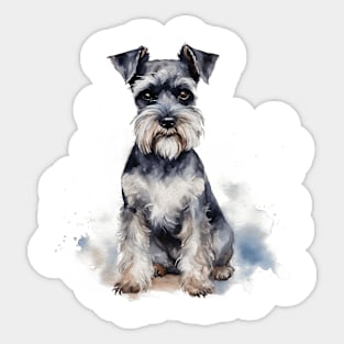 Miniature Schnauzer Watercolor Style Sticker